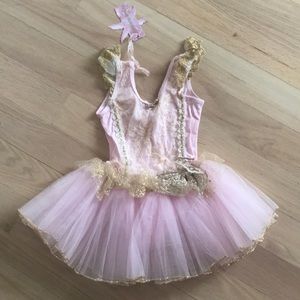 Pink and gold ballerina dress